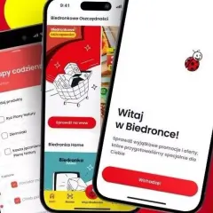 Aplikacja Biedronka: sklep z aplikacjami z listą zakupów, promocjami i powitaniem.