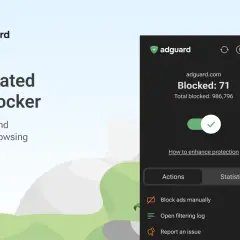 AdGuard: najlepszy bloker reklam, chroniący przed natrętnymi banerami. Zablokowano 71 reklam, łącznie 986 796. Bezpieczne i wolne od reklam przeglądanie.