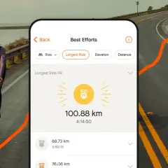 Aplikacja Strava pokazuje rekordowy przejazd rowerem: 100,88 km w 4:14:50. To dowód, że warto śledzić swoje osiągnięcia.
