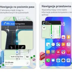 Darmowa nawigacja samochodowa z aktualizacjami ruchu, wskazówkami pasa ruchu i udostępnianiem lokalizacji.