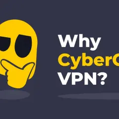 Żółta postać zamyślona nad znakiem zapytania. Dlaczego CyberGhost VPN?
