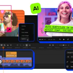 Jak zrobić filmik ze zdjęć? Program do edycji wideo z funkcjami AI, automatycznymi napisami i edycją tekstu.