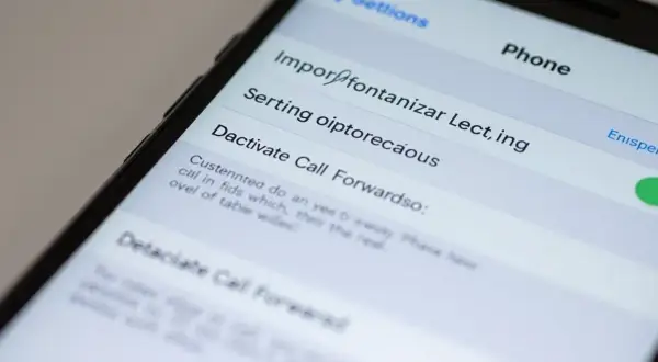 Ekran telefonu z opcjami "Dactivate Call Forwardso", które pozwalają na przekierowanie połączeń.