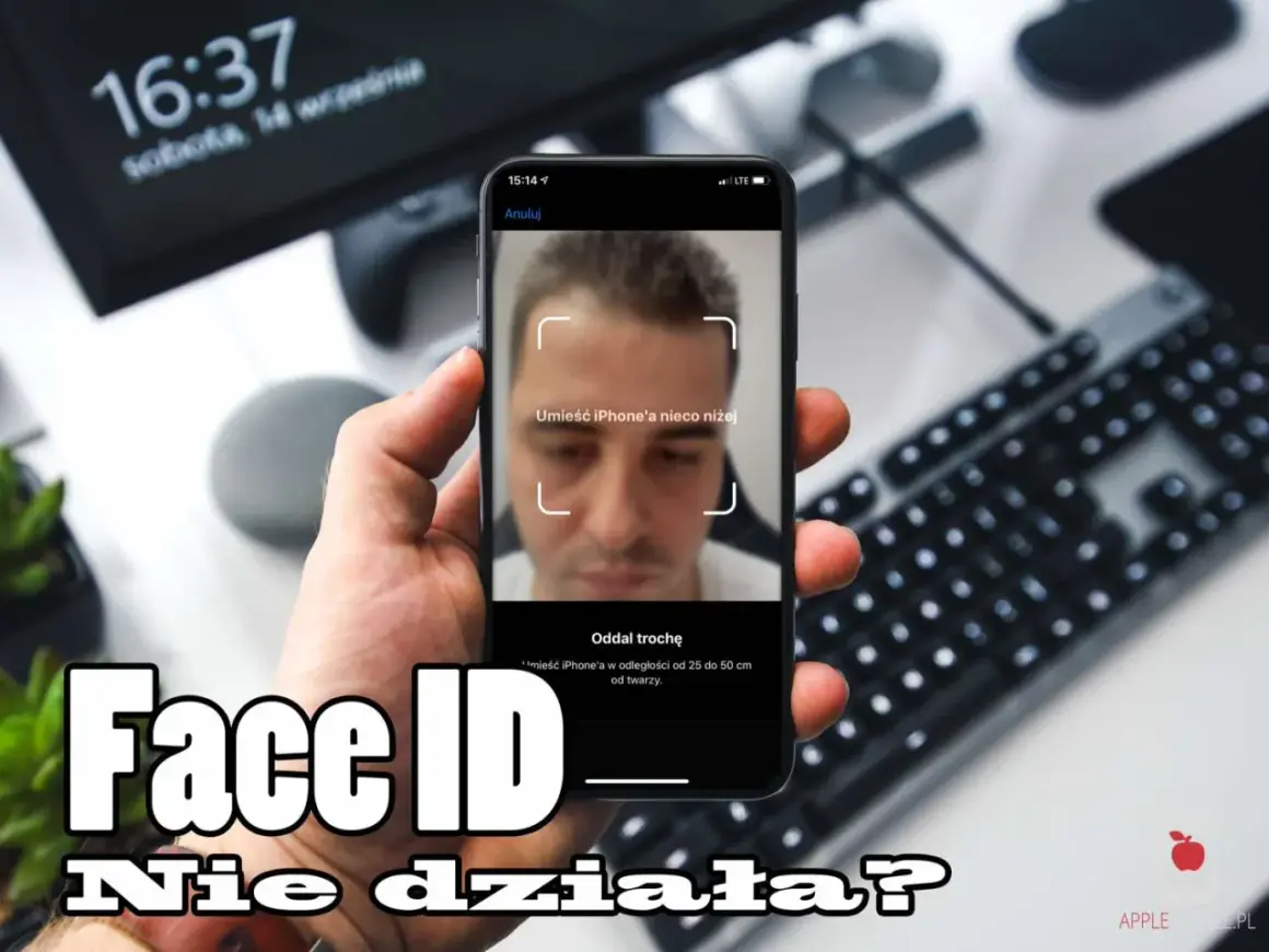 Face ID nie działa? Na ekranie iPhone'a widać komunikat o konieczności poprawy pozycji telefonu podczas skanowania twarzy.