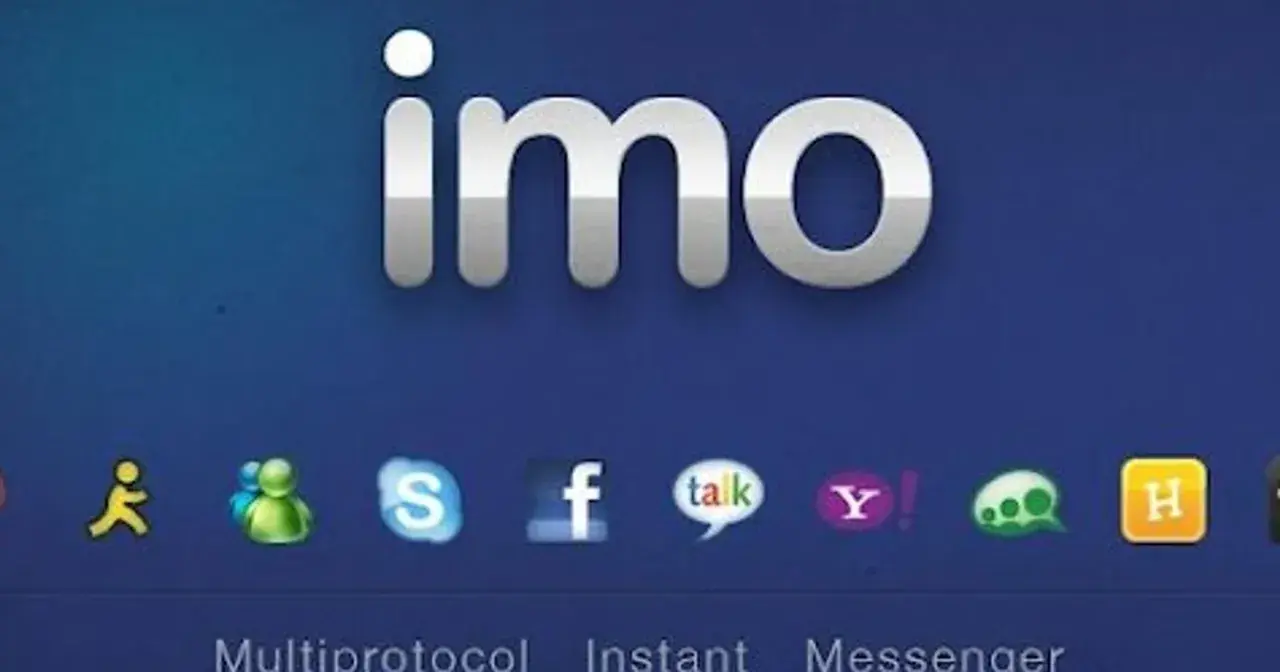 Imo logo i ikony komunikatorów: Skype, Facebook, Yahoo.