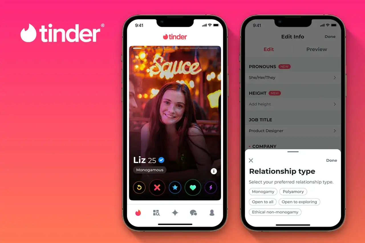 Tinder za darmo pozwala na swobodne wybieranie typu relacji, od monogamii po otwarte związki.